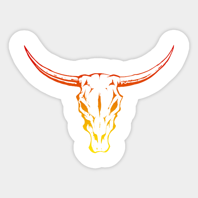 LONGHORN SKELETON Sticker by GBDesigner